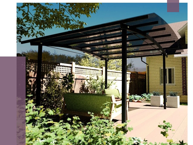 Навесы для террасы в Феодосии от 12951 руб. под ключ | ПРОЛЁТ-Фдс