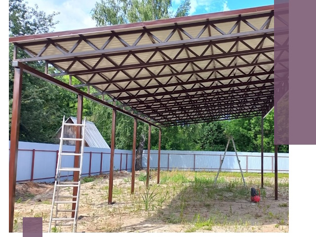 Односкатные навесы под ключ в Феодосии — изготовление и монтаж