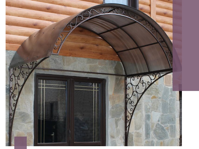 Арочные козырьки под ключ в Феодосии: изготовление и монтаж